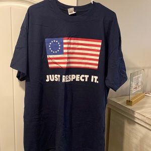Navy shirt with American flag